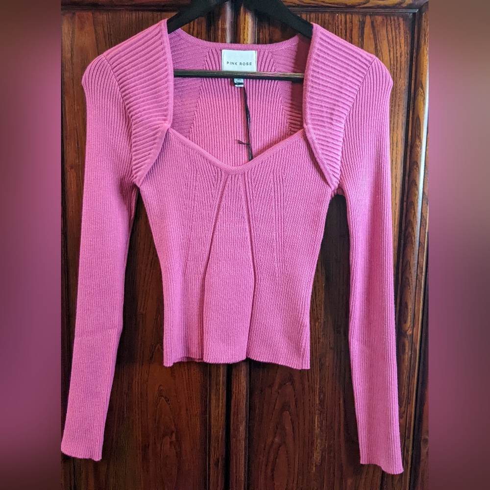 Pink Rose NWT ✨Host Pick✨ Pink Knit Top Size XS